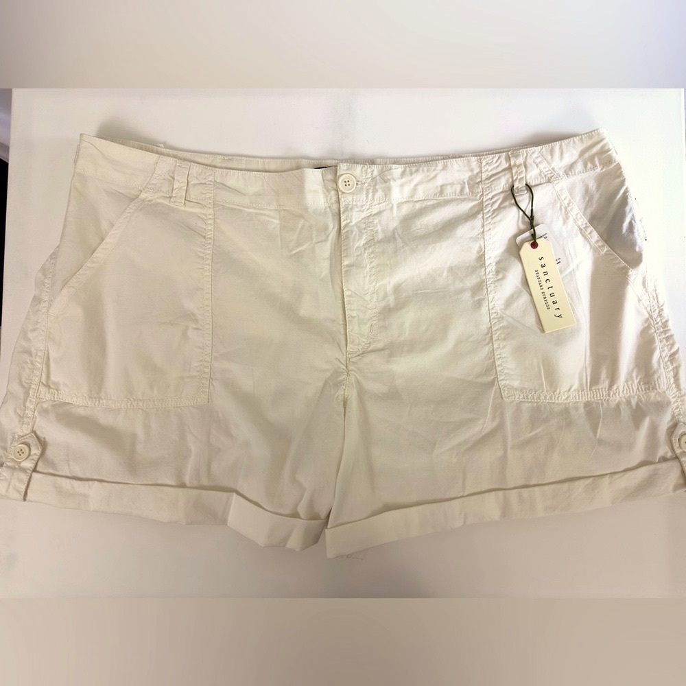 Sanctuary Standard Surplus Woman’s Plus 22W Warm White Cargo Short Rolle… - Picture 2 of 8
